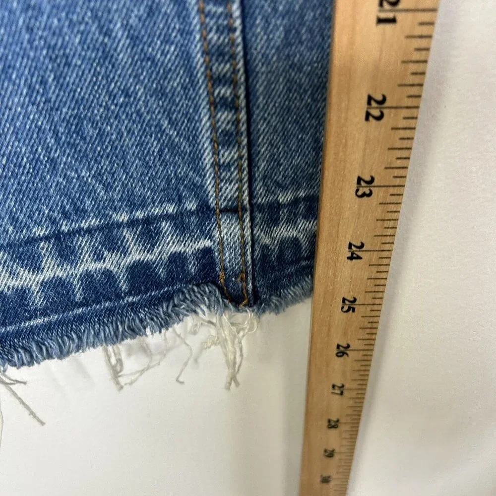Free People‎ High Rise Boot Crop Jeans Womens Size 31 Rigid Frayed Bootcut - Picture 6 of 10